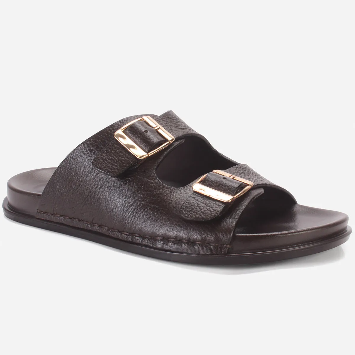Mens "DUTCH" Leather Slide In Summer Slippers Slip Cyber Monday Deals