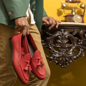 Slip On All White Belgians - Red