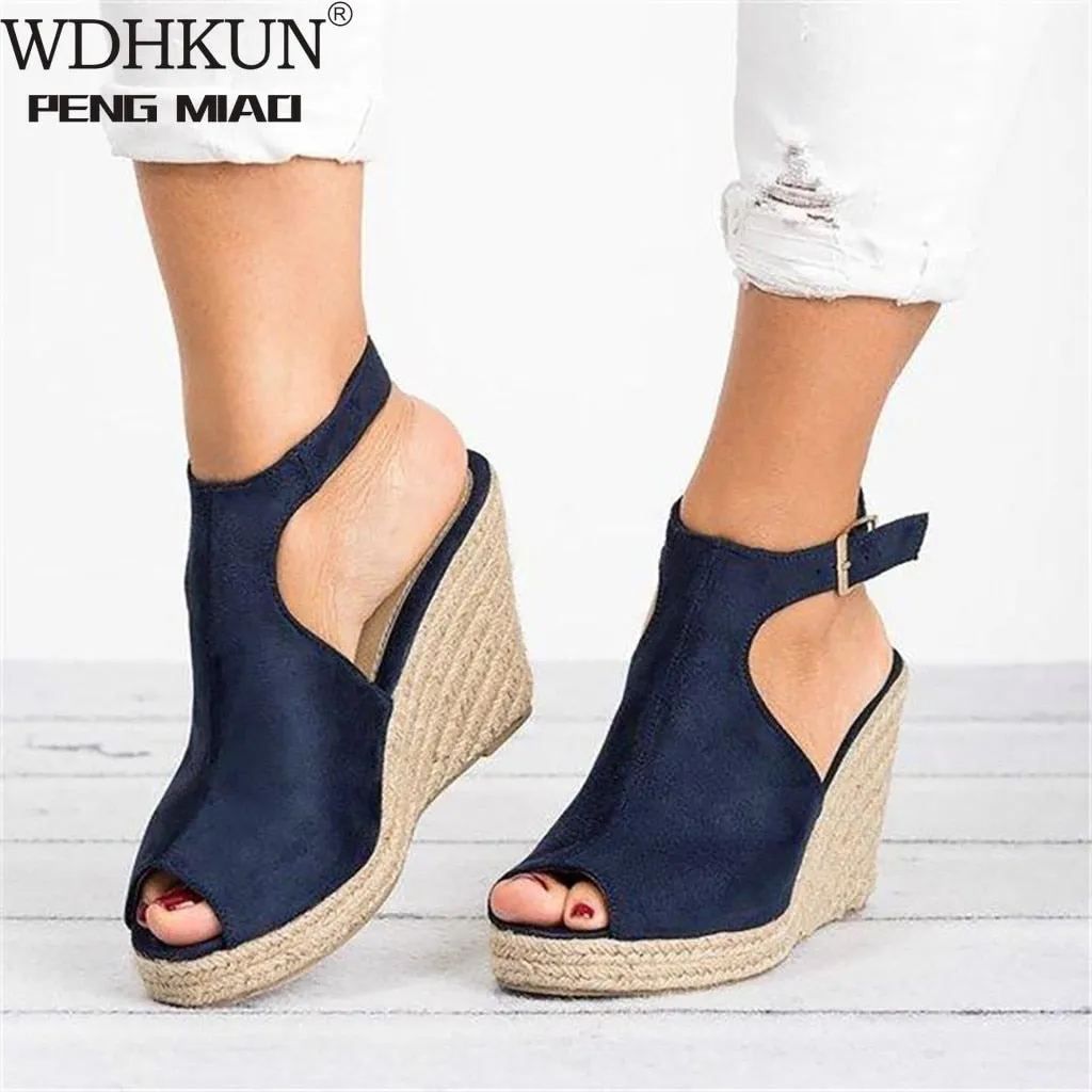 Italia Plus Size 35-43 Platform Sandals Wedges Shoes For Women Heels Sandalias Mujer Summer Clog Womens Zapatos De Hombre E12
