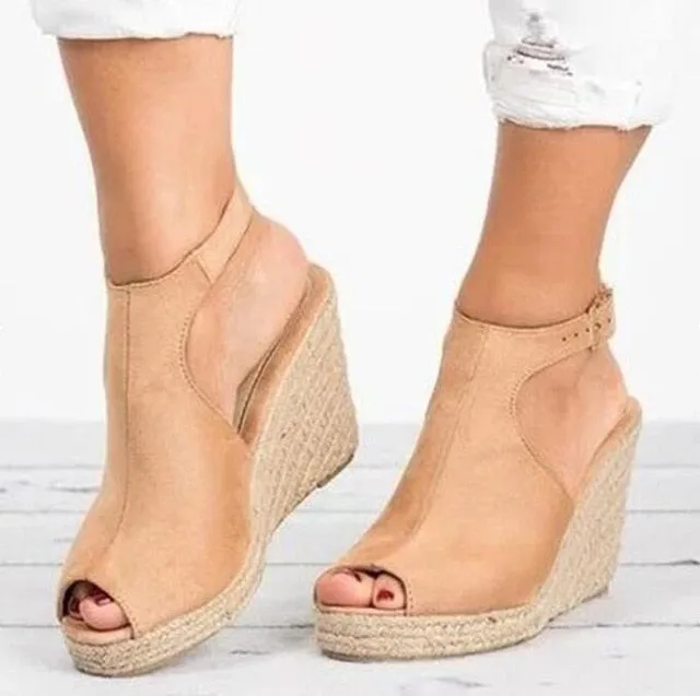 Plus Size 35-43 Platform Sandals Wedges Shoes For Women Heels Sandalias Mujer Summer Clog Womens Zapatos De Hombre E12 Cover Toe Sandals