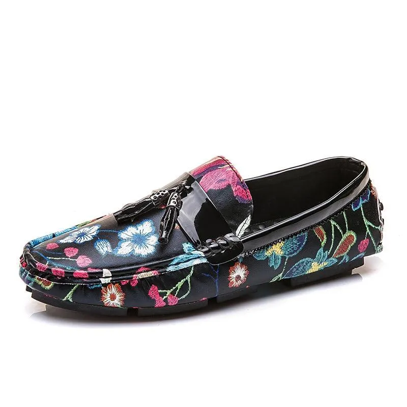 Men's Casual Flower Design Loafers Loafers As Dress Shoes