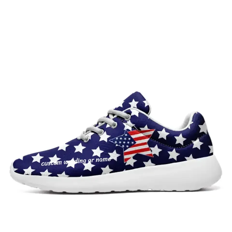 6c Sneakers Personalized America Flag Sneakers, Custom USA Flag Shoes, Patriotic Shoes,NL-067-23023001