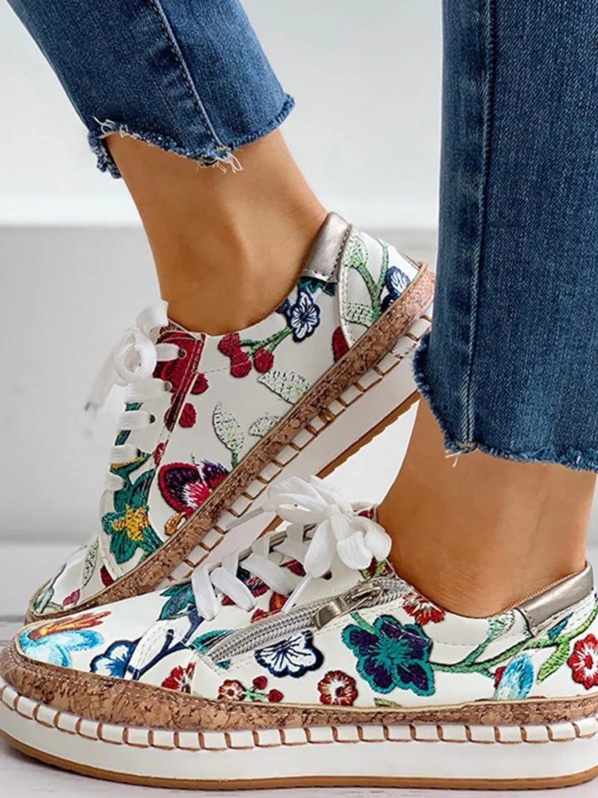 Plush Bloom Floral Sneakers Resort Grenada
