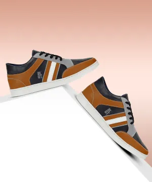 Paragon K1028G Men Casual Shoes | Stylish Walking Outdoor Shoes for Everyday Wear | Smart & Trendy Design  | Comfortable Cushioned Soles White Havana Sneakers