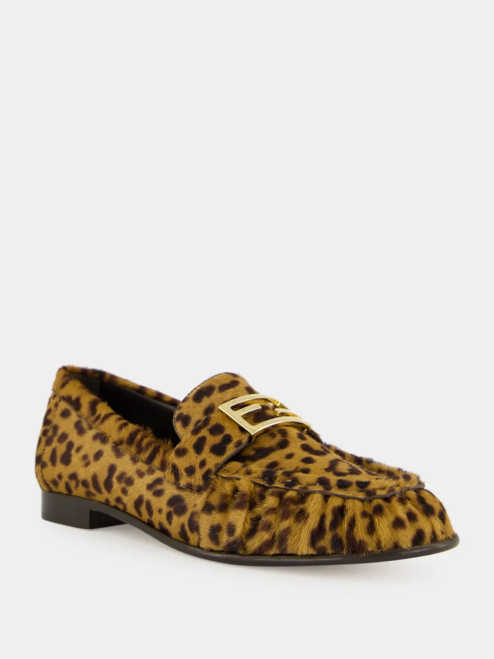 Penny Loafers Shoes Brown Leo-Print Cavallino Loafers