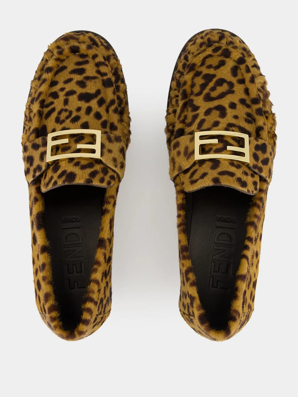 Van Loafers Brown Leo-Print Cavallino Loafers