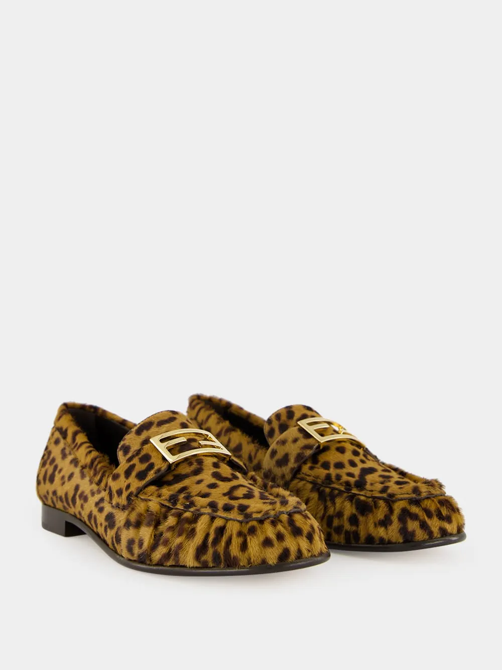 Brown Leo-Print Cavallino Loafers Baggy Jeans And Loafers