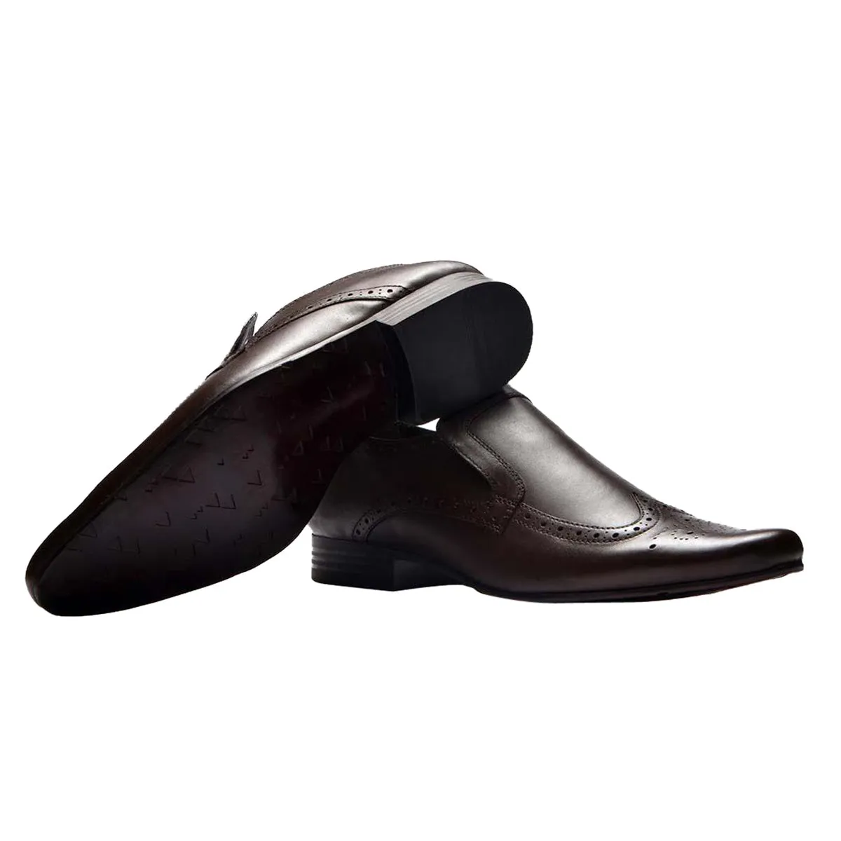 Men  Leather Formal Brogue Slip Ons  HAWK 5080 Slip-on Shoe