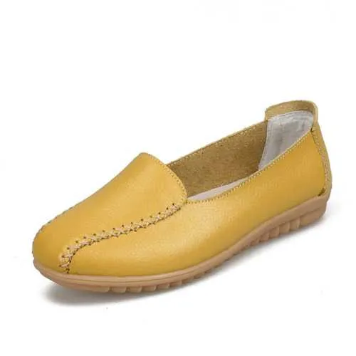 Vintage Penny Loafers Women Loafers Shoes Casual Outdoor Slip On Leather Flats