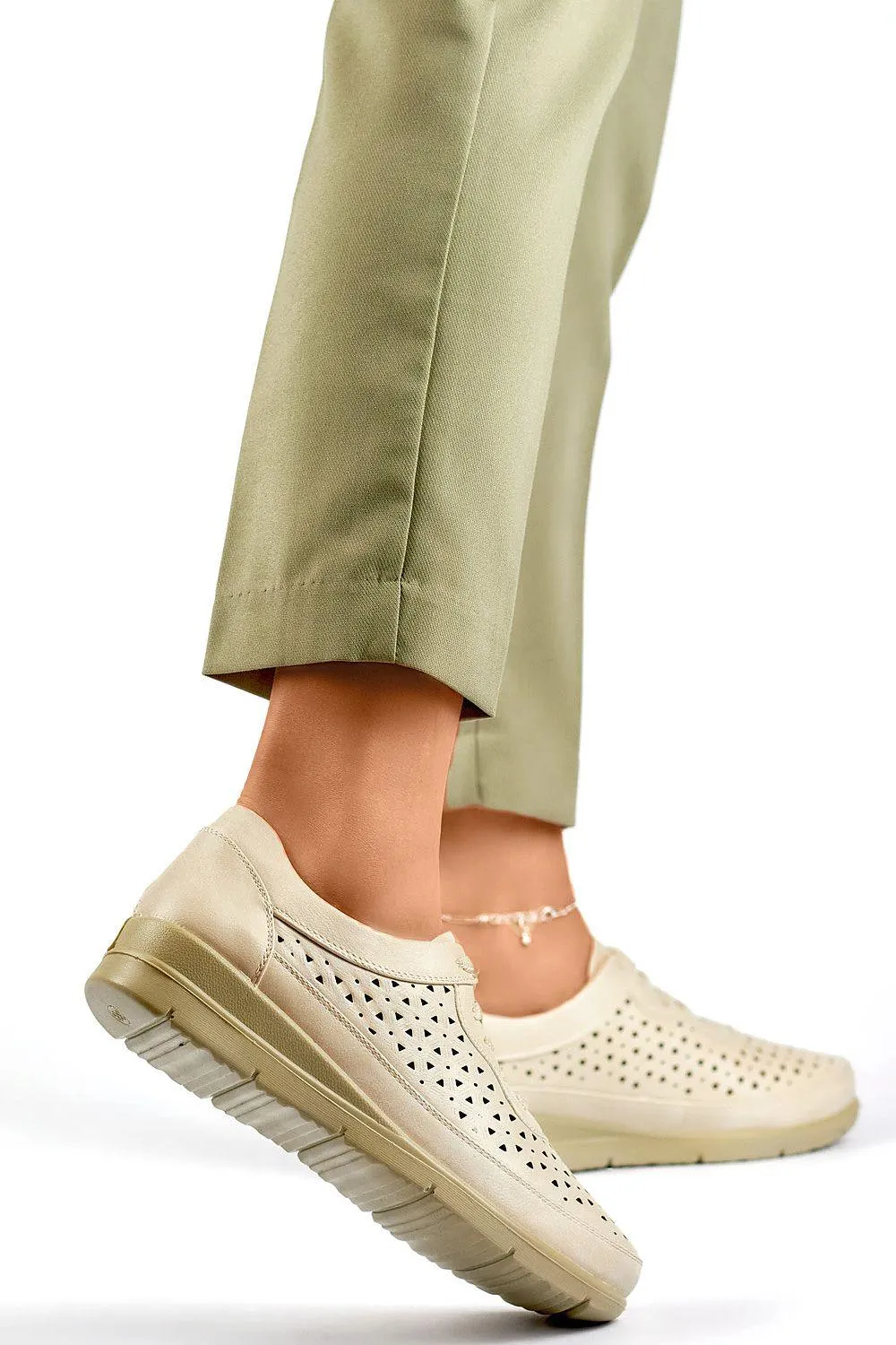 Chic Beige Leather Mocassin PRIMO Semi-Boots Best Insoles For Loafers