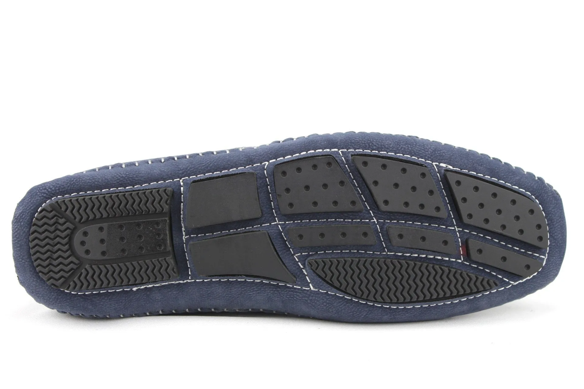 Toe Nail Slides Men's M4010-6 Moccasin Suede Contrast Stitch Loafer Shoes