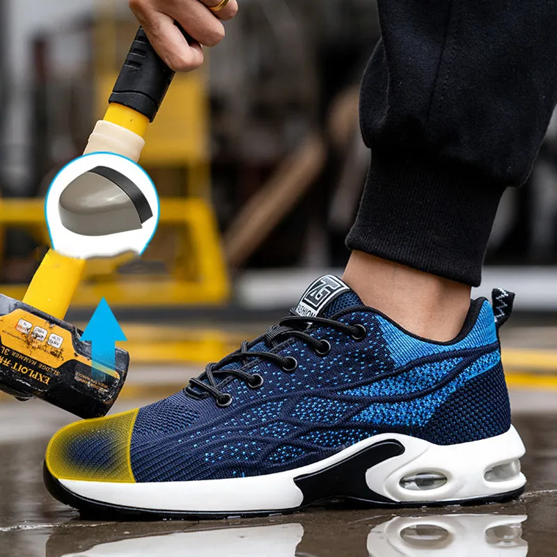 Steel Toe Shoes for Men Wide Comfortable Indestructible Safety Sneakers Lightweight Non Slip Work Utility Good Work Boot Insoles