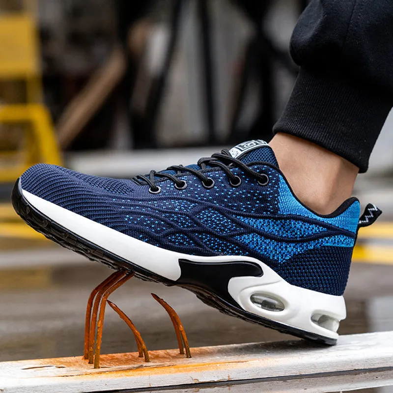 Low Cost Work Boots Steel Toe Shoes for Men Wide Comfortable Indestructible Safety Sneakers Lightweight Non Slip Work Utility