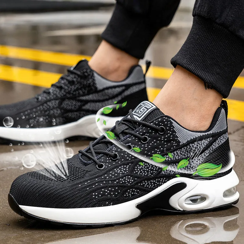 Steel Toe Shoes for Men Wide Comfortable Indestructible Safety Sneakers Lightweight Non Slip Work Utility Construction Work Boots