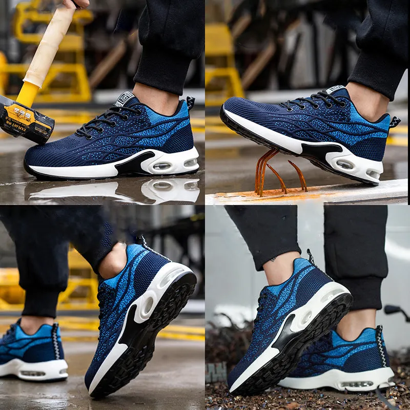 Steel Toe Shoes for Men Wide Comfortable Indestructible Safety Sneakers Lightweight Non Slip Work Utility Wellington Style Work Boots