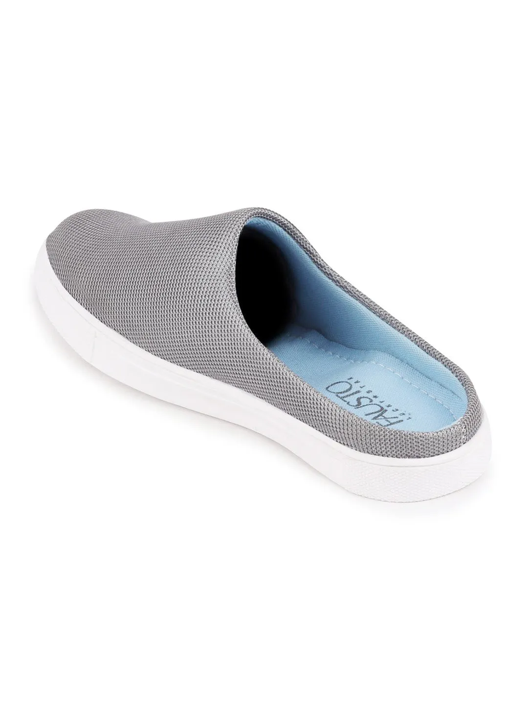Men Grey Casual Canvas Slip-On Shoes Wide Fit Slip On