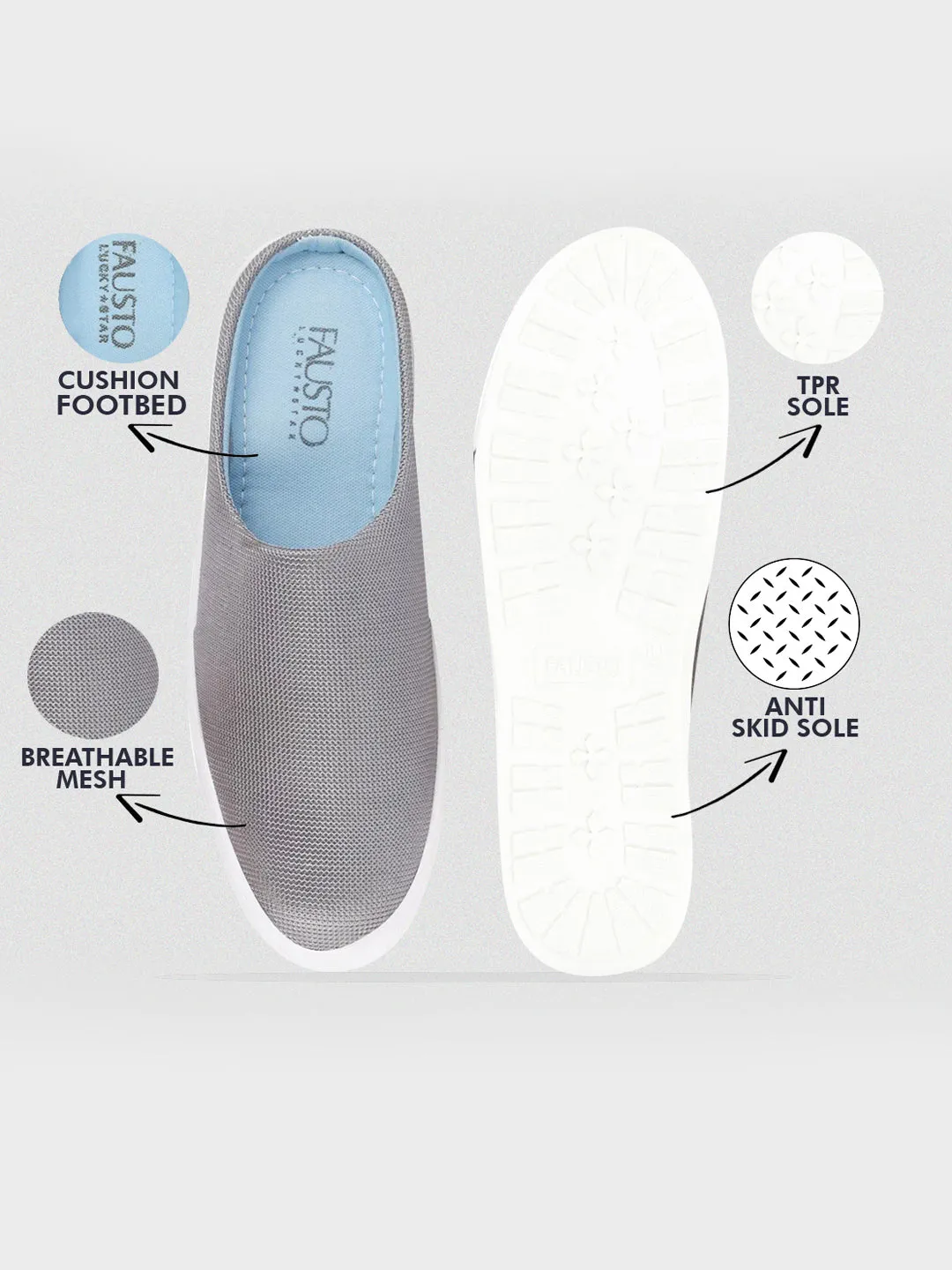 Men Grey Casual Canvas Slip-On Shoes Superstar Slip On Shoes