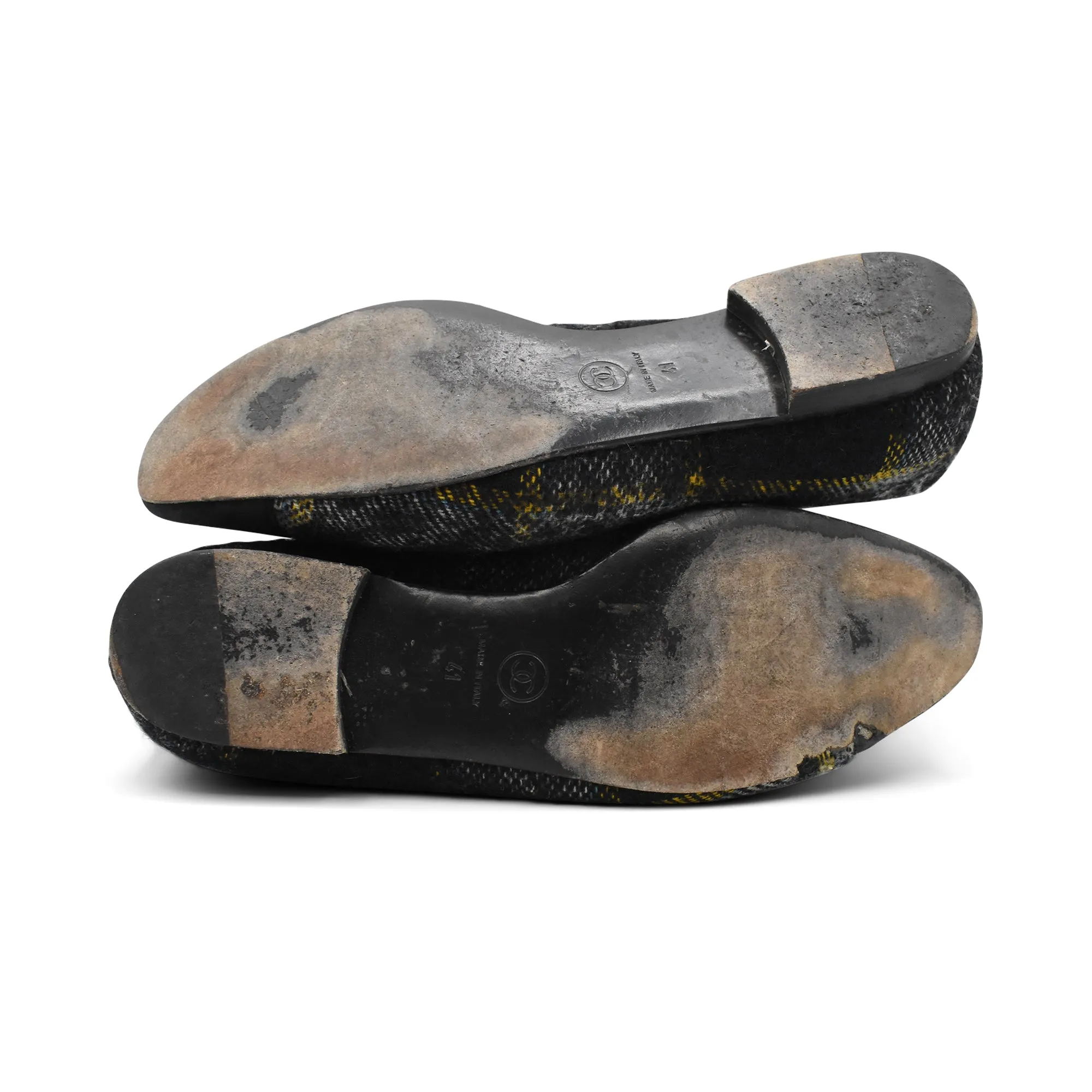 Ferragamo Loafers Suede Chanel Tweed Loafers - Women's 41