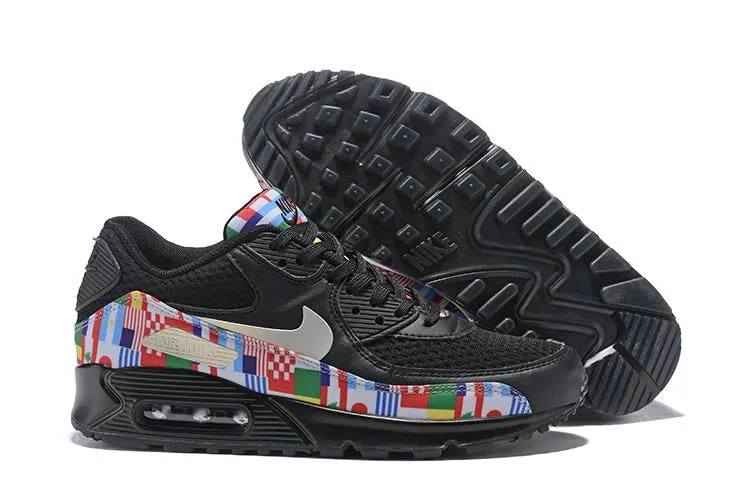 Nike Air Max 90 'One World Black' Shoes Sneaker Sale Men Size US 7, 8, 8.5, 9, 10, 11 Asics Gel Shoes For Flat Feet