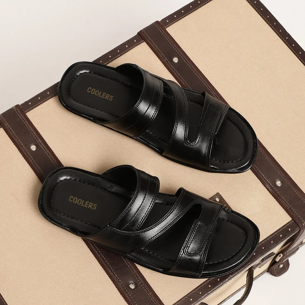 Coolers Casual (Black) Slippers For Men COOL99-13 By Liberty Bedroom Heel Slippers