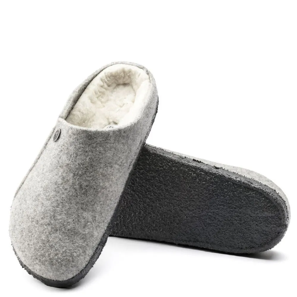 Shark Slide Birkenstock Men's Zermatt Shearling Wool Felt in Light Grey