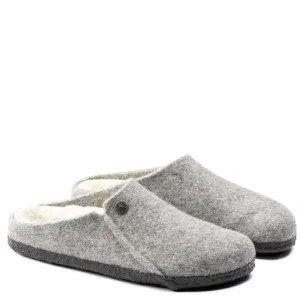 Birkenstock Men's Zermatt Shearling Wool Felt in Light Grey Realistic Rat Slippers
