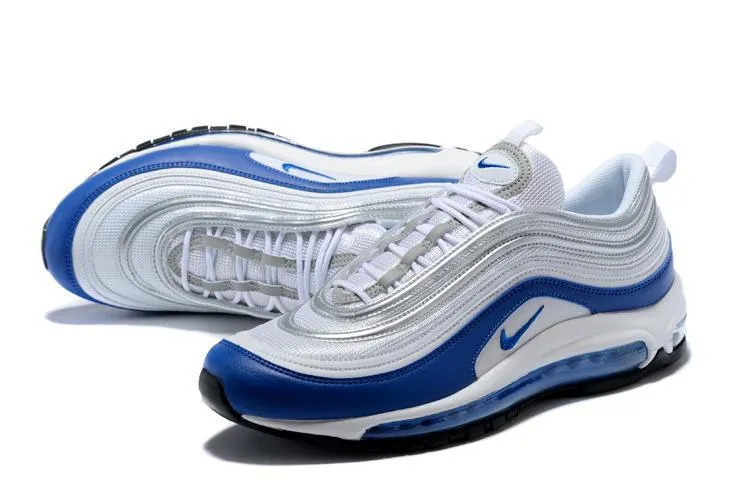 Best Asics Wrestling Shoes Nike Air Max 97 White Royal Silver Blue Shoes Sale Men Size US 7, 8, 8.5, 9, 10, 11