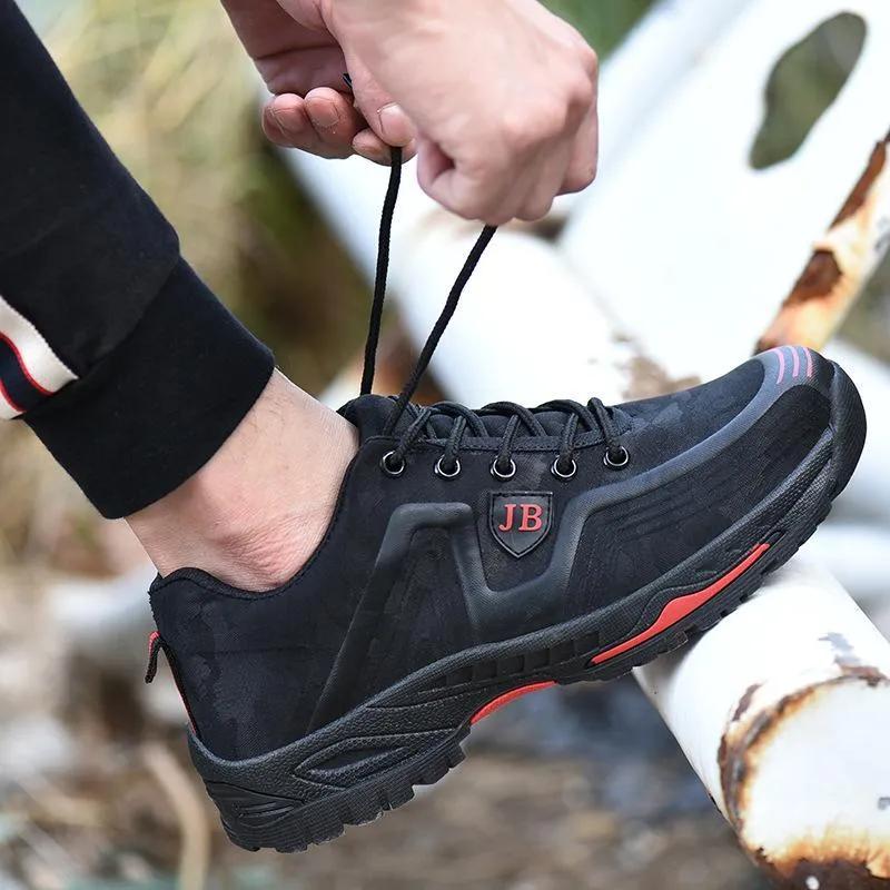 Hanrae Breathable Shoes For Men Extra Wide Square Toe Work Boots