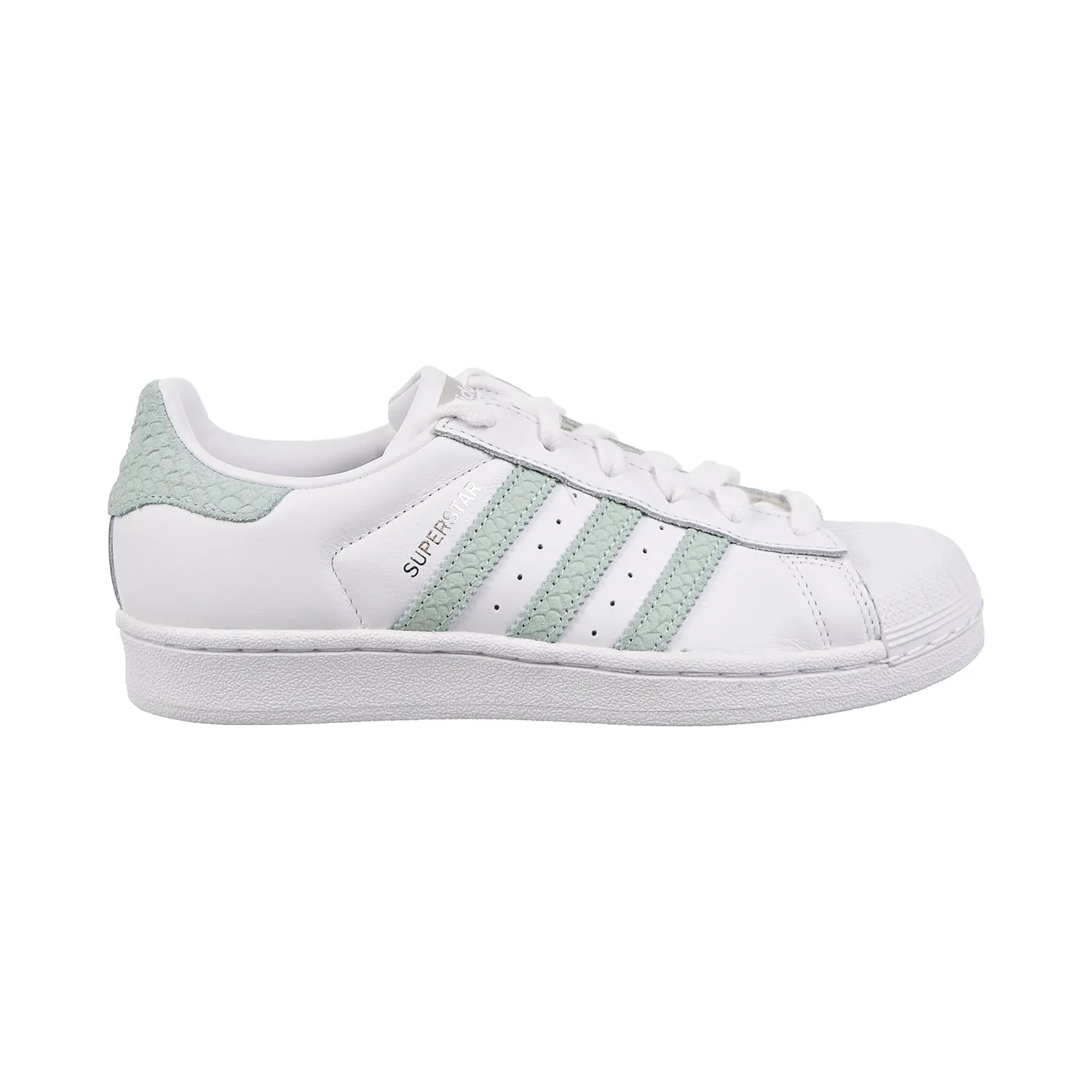 Adidas Superstar Womens Shoes Footwear White/Ash Green/Silver Metallic Adidas Weightlifting Shoes