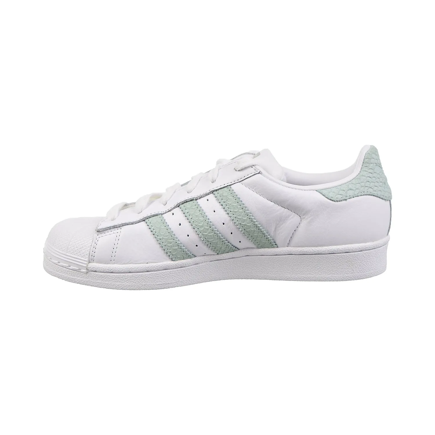 Adidas Superstar Womens Shoes Footwear White/Ash Green/Silver Metallic Adidas Shoes With Velcro