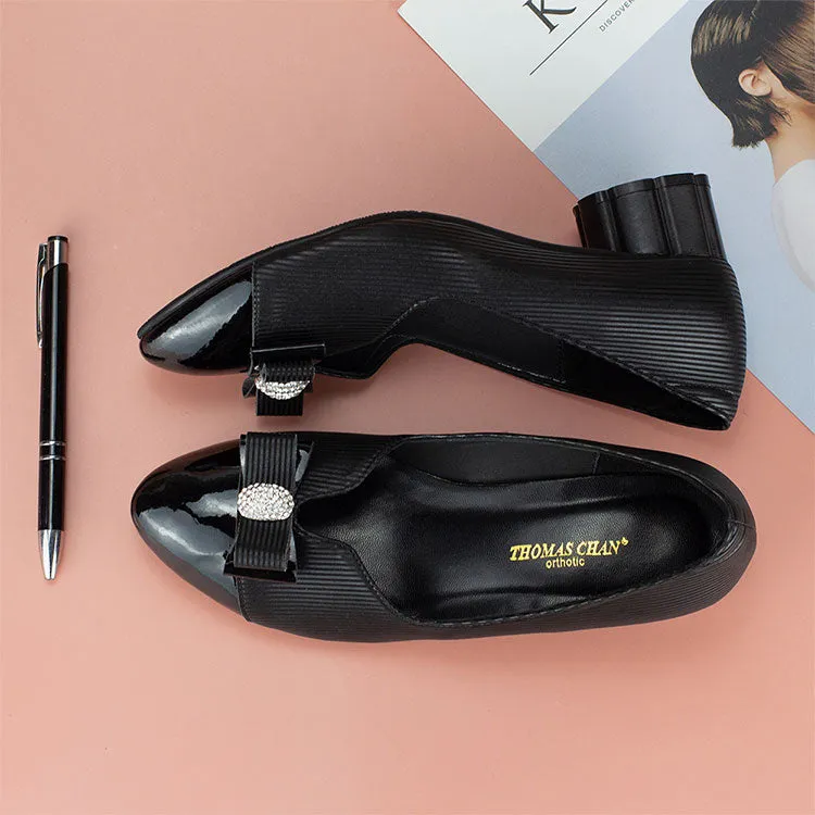 Diamond Rhinestone Low Heel Pumps 1.5"inch [Office Wear Series][ODD SIZES LEFT] Best Overall Work Boots