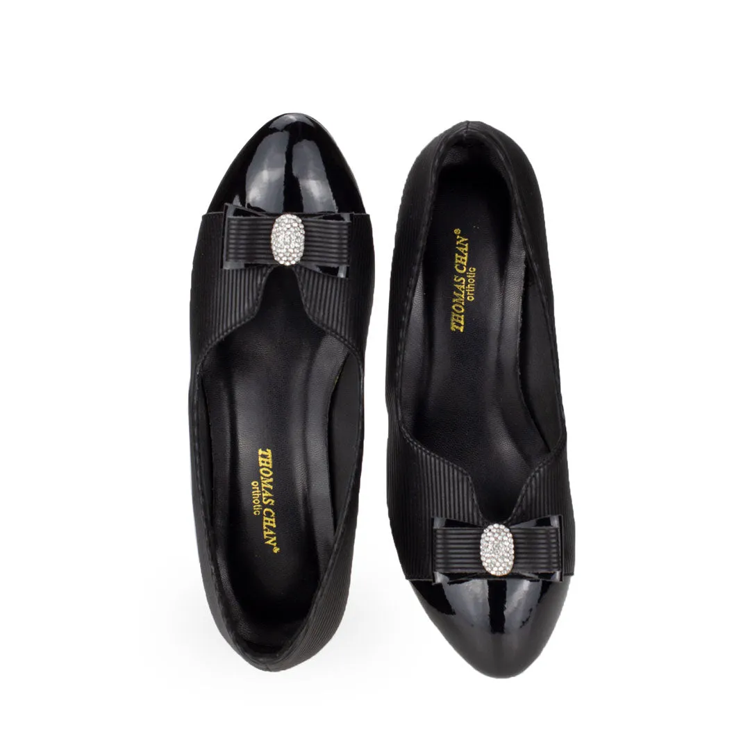 Waterproof Work Boots Sale Diamond Rhinestone Low Heel Pumps 1.5"inch [Office Wear Series][ODD SIZES LEFT]