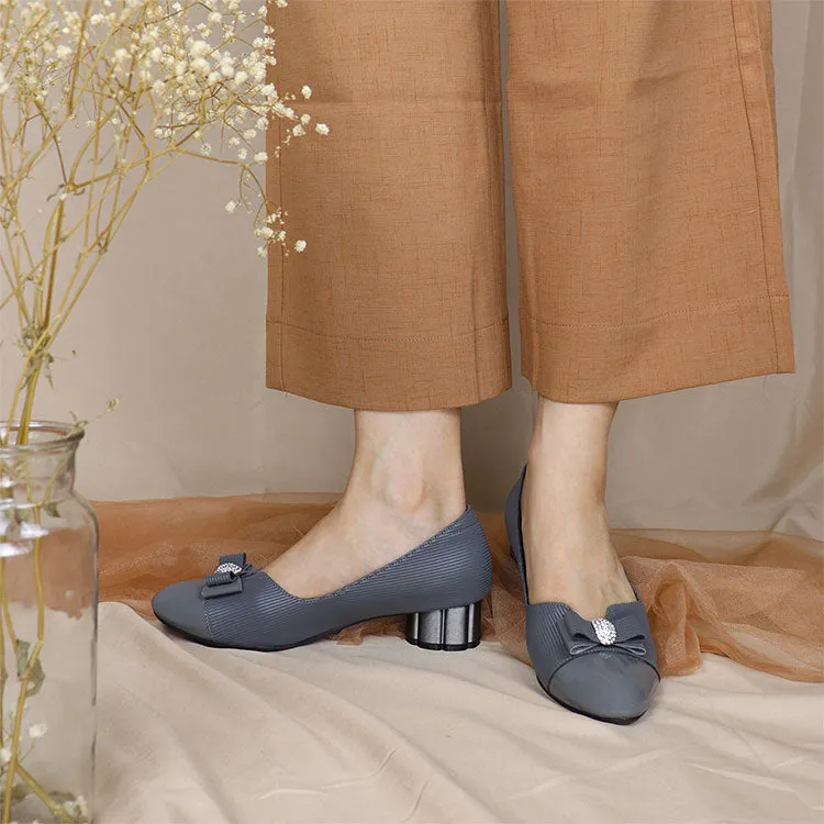 Diamond Rhinestone Low Heel Pumps 1.5"inch [Office Wear Series][ODD SIZES LEFT] Memory Foam Steel Toe Work Boots