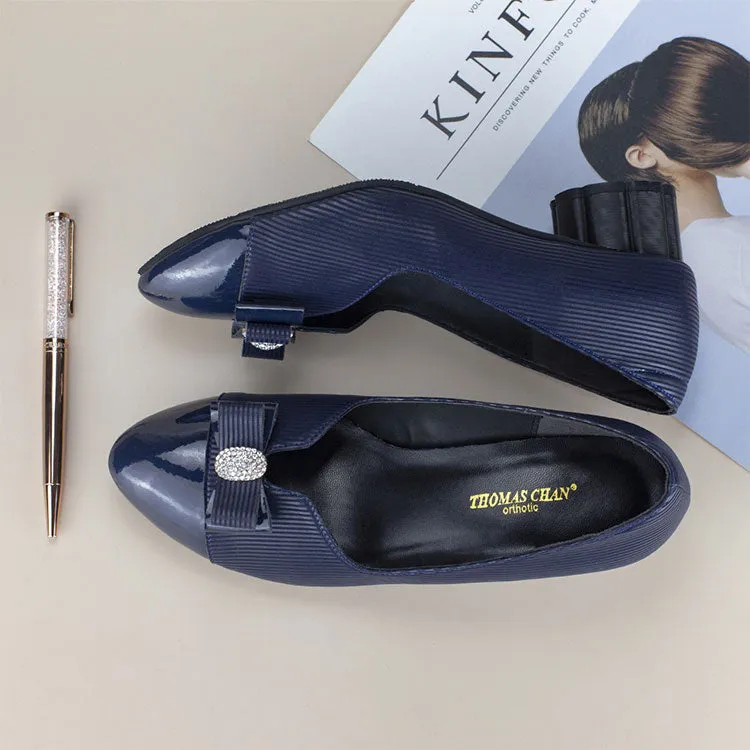 Rancher Work Boots Diamond Rhinestone Low Heel Pumps 1.5"inch [Office Wear Series][ODD SIZES LEFT]