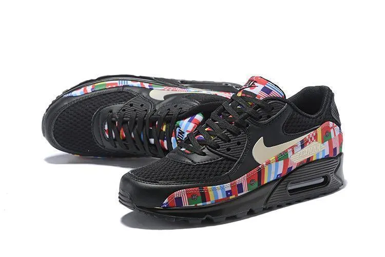 Nike Air Max 90 'One World Black' Shoes Sneaker !!! CYBER MONDAY SALE !!! Comparable To Asics Novablast 4