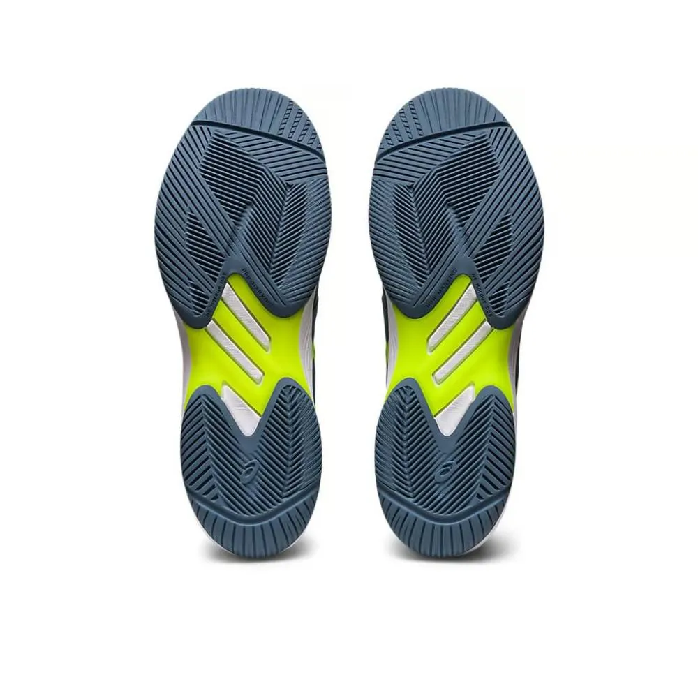 Asics Standing Shoes ASICS Men's Solution Swift FF Tennis Shoe (Steel Blue/Hazard Green)