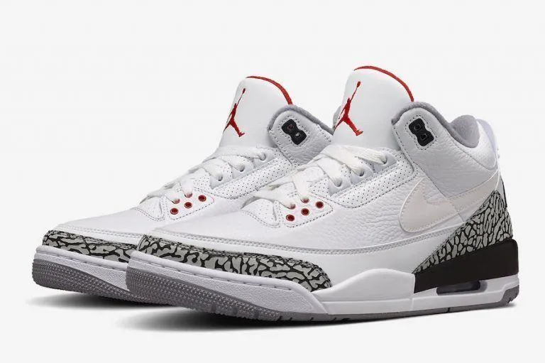 Nike Air Jordan 3 Retro Katrina White Cement Back Red Men Shoes Sale Size US 7, 8, 8.5, 9, 10, 11, 12, 13 Asics Split Second 7 Wrestling Shoes