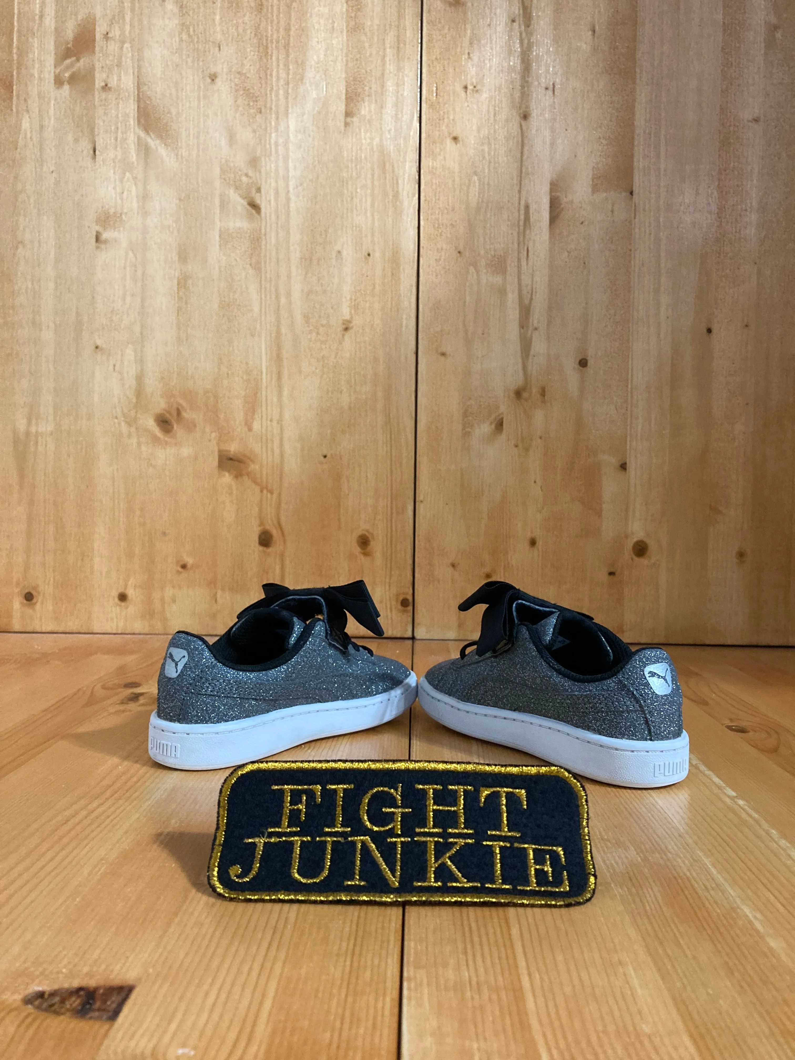PUMA VIKKY V2 RIBBON GLITZ Kids Size 10C Shoes Sneakers Gray 370635-01 Best Asics Shoes For Bunions
