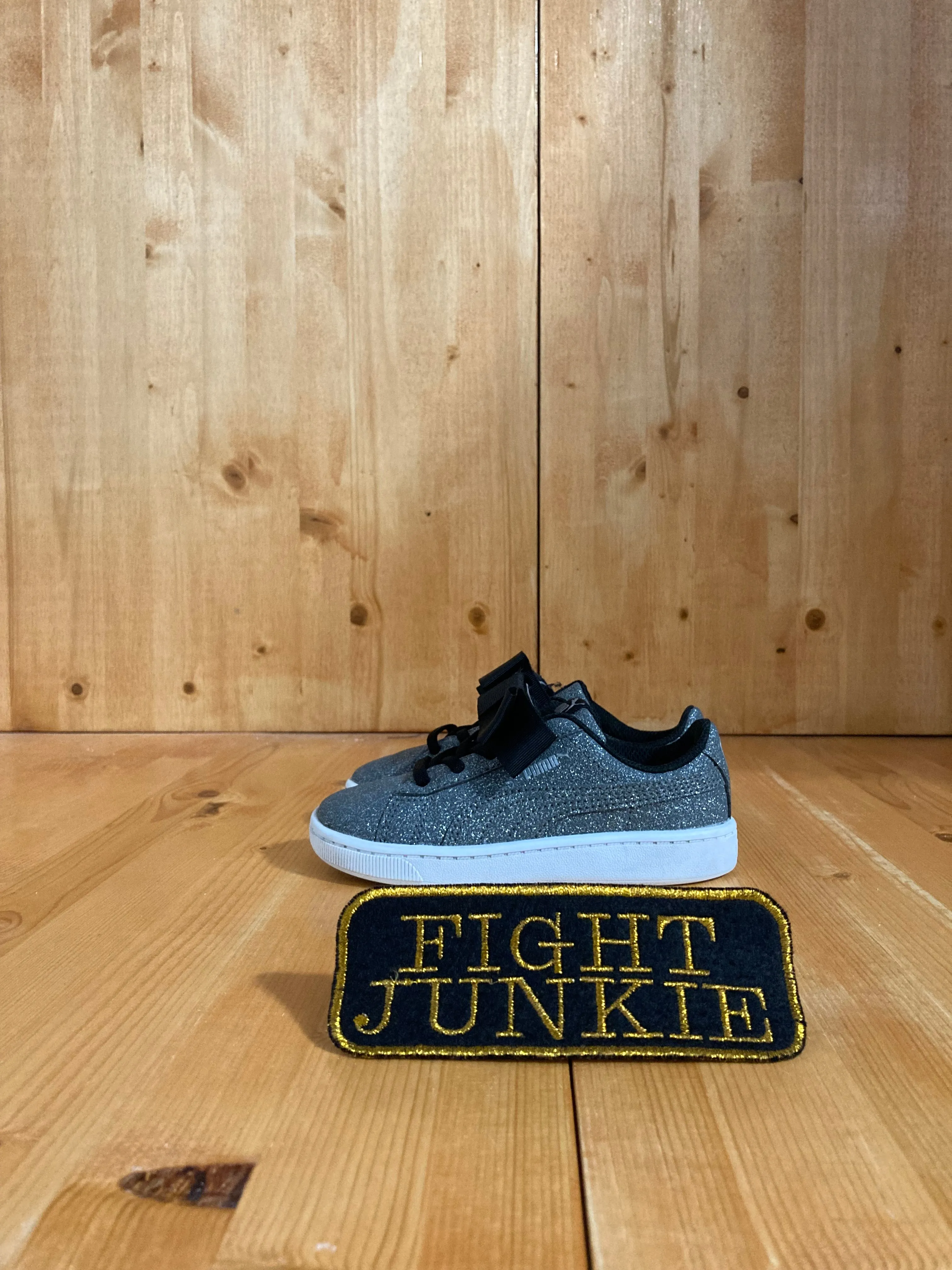 Gel Asics Shoes PUMA VIKKY V2 RIBBON GLITZ Kids Size 10C Shoes Sneakers Gray 370635-01