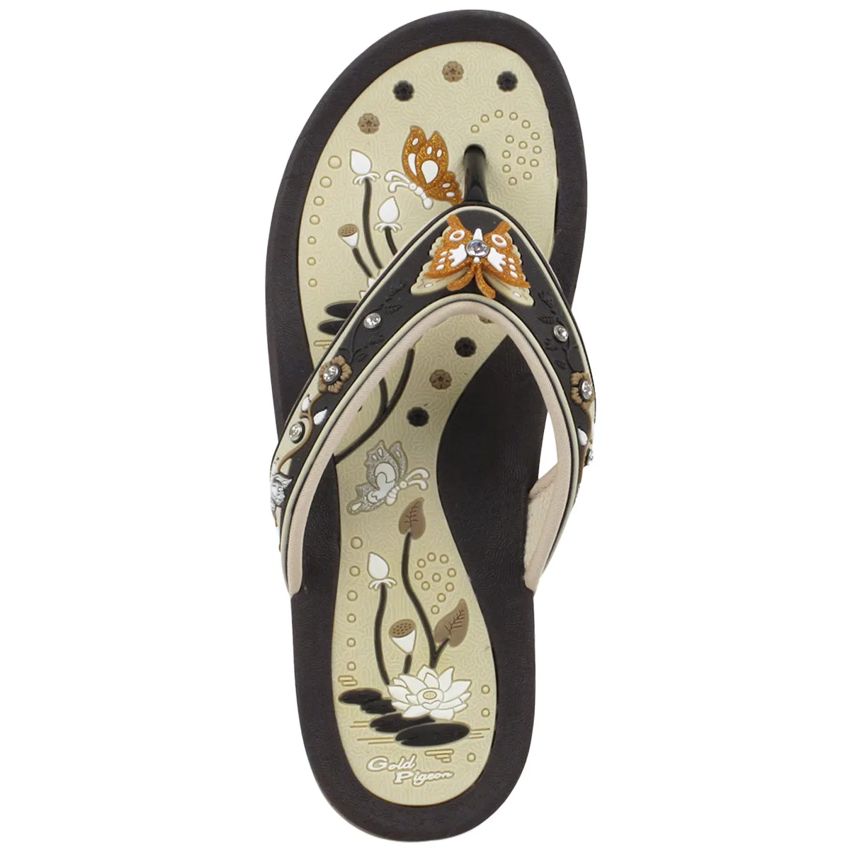 Women Signature: 8160 Brown Flip Flops High Heels