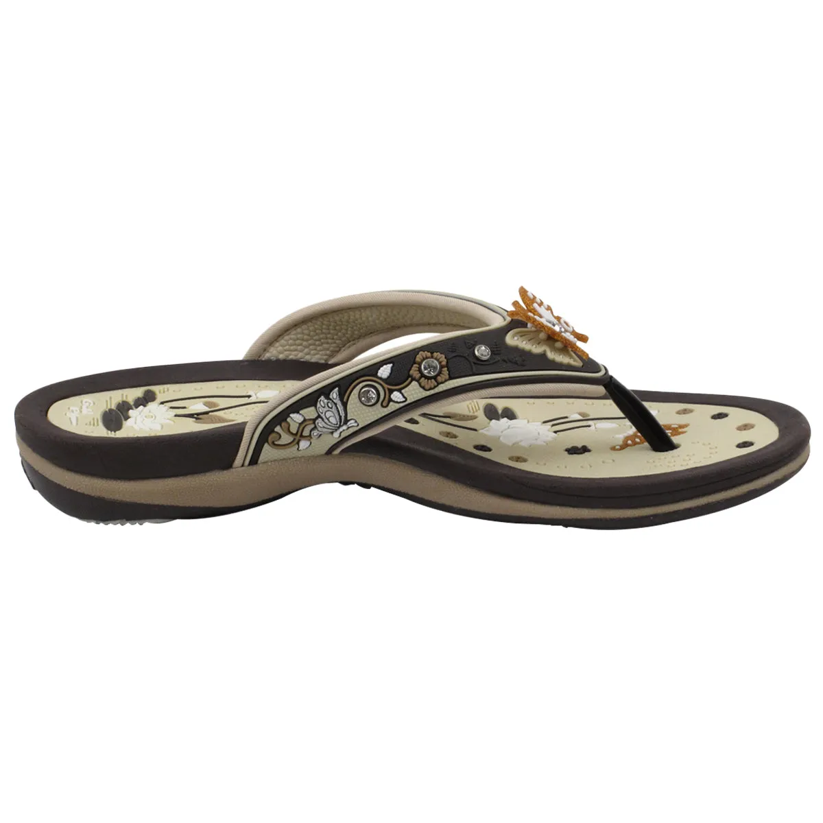 Women Signature: 8160 Brown Cushion Lux Flip Flops