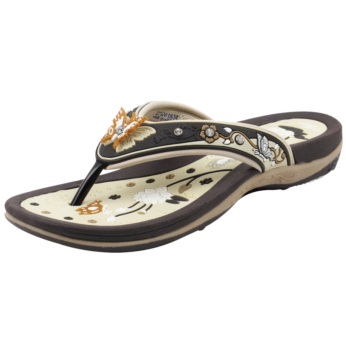 Women Signature: 8160 Brown Casual Flip Flop Sandals