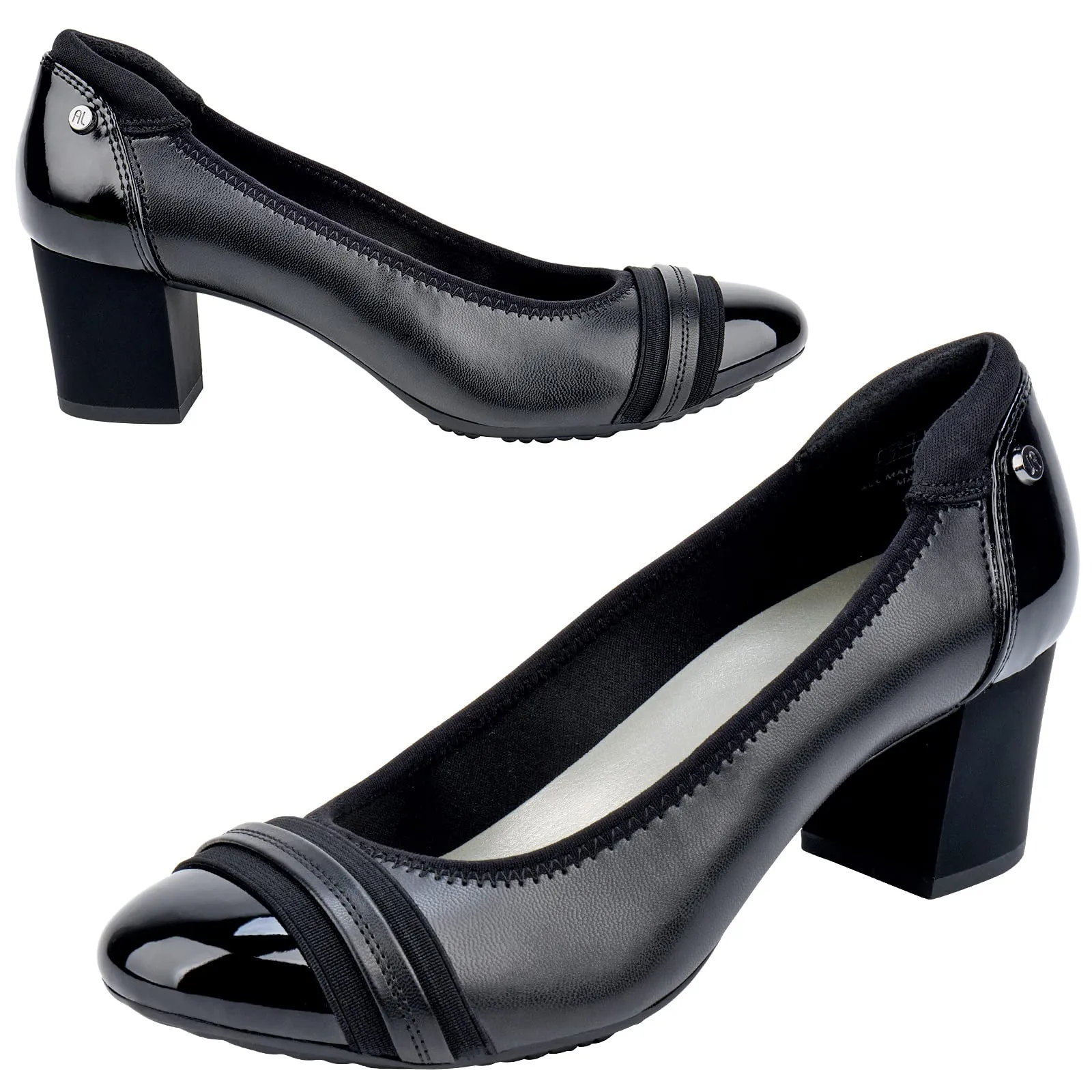 Best Work Boots For Cheap JENN ARDOR Women Round Toe Low Heels Chunky Pumps