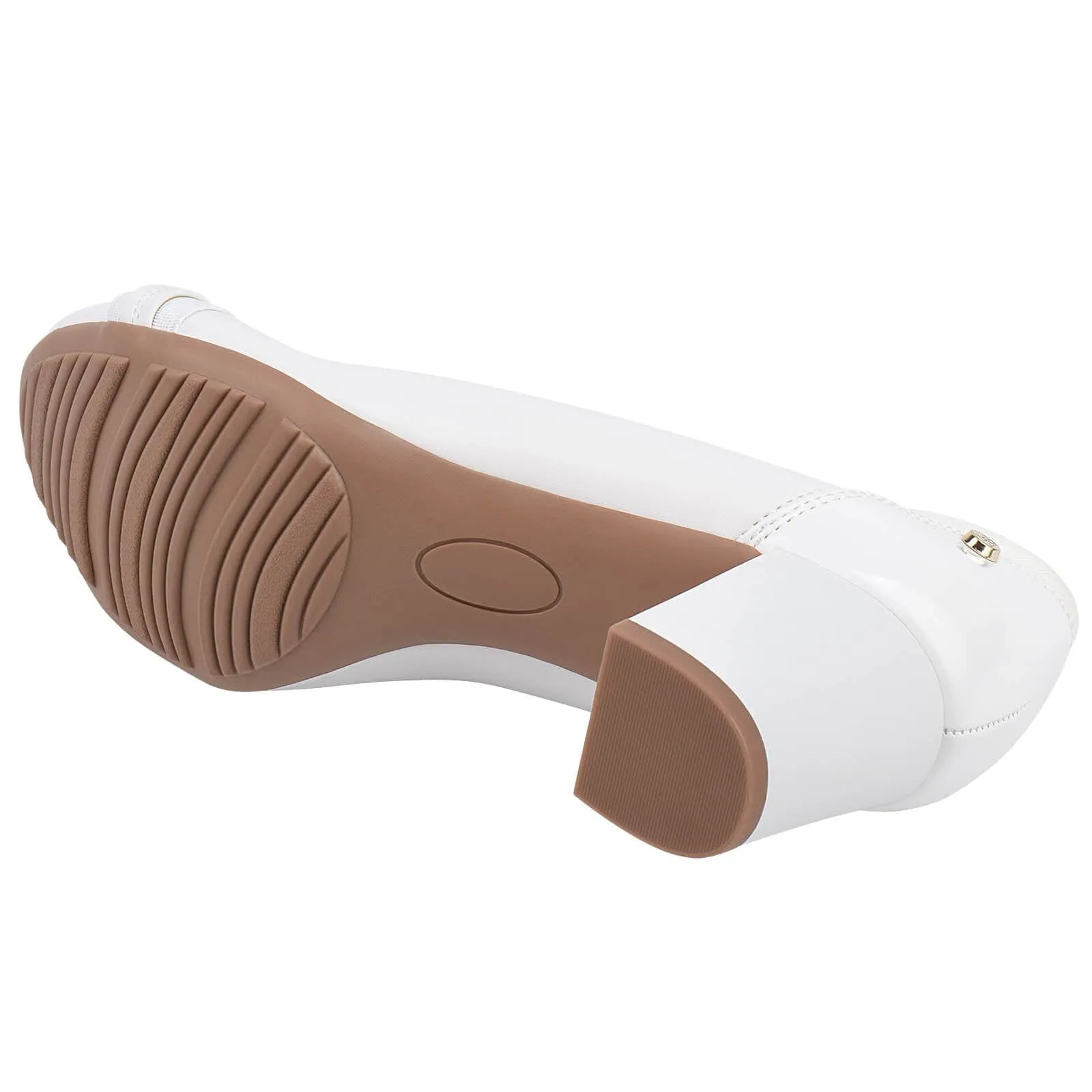 JENN ARDOR Women Round Toe Low Heels Chunky Pumps Square Steel Toe Work Boots