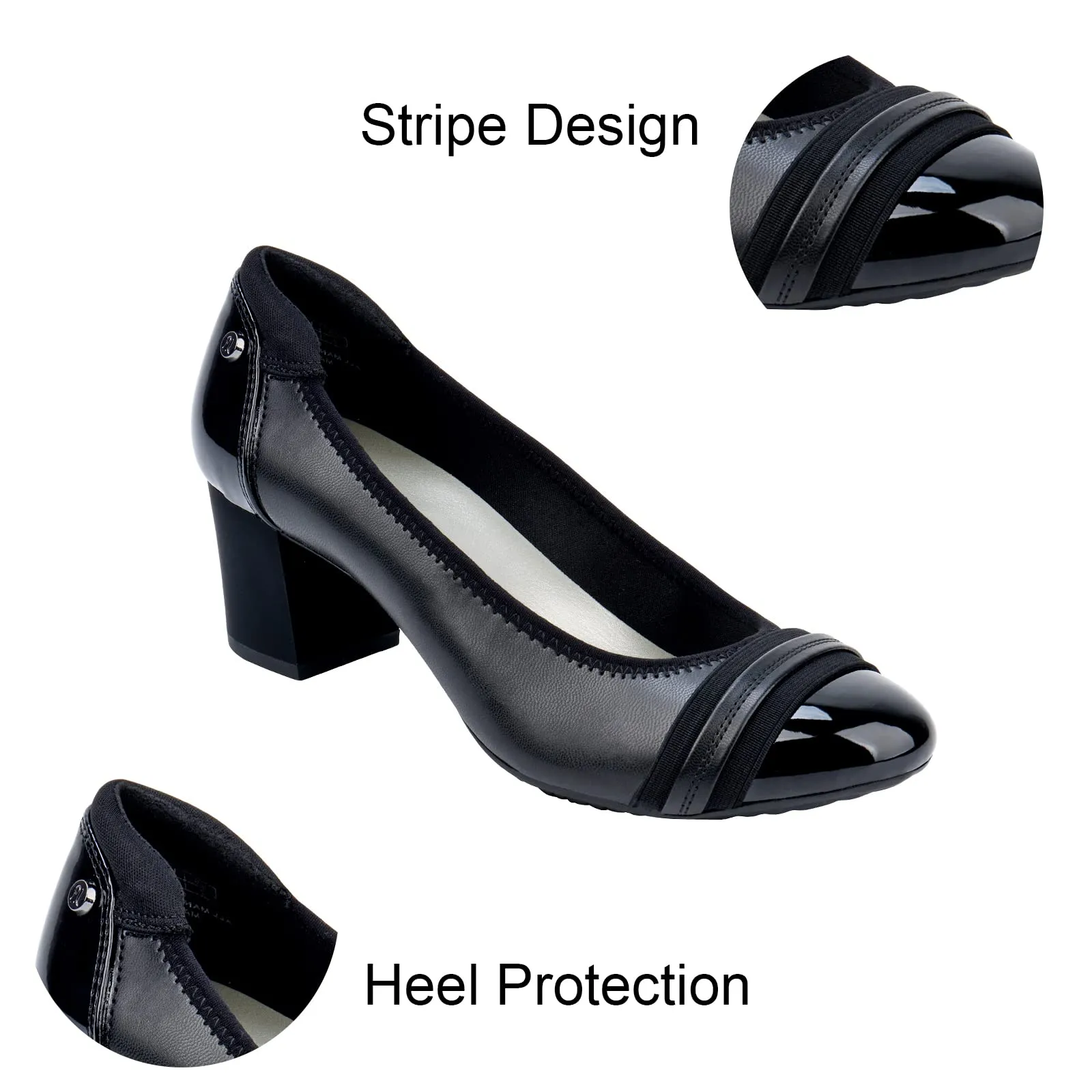 Boot Cut Work Pants JENN ARDOR Women Round Toe Low Heels Chunky Pumps