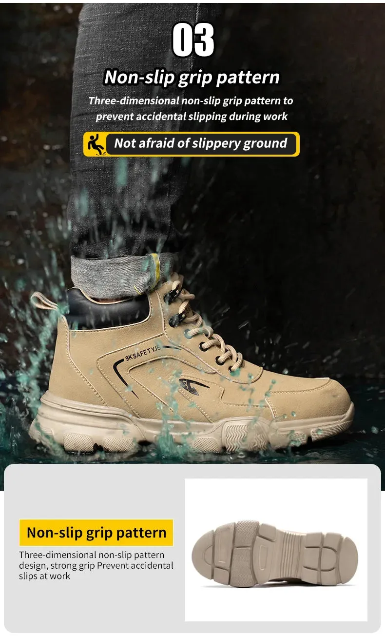 New Work Safety Boots Anti-smash Anti-puncture Steel Toe Sierra Steel Square Toe Western Work Boots