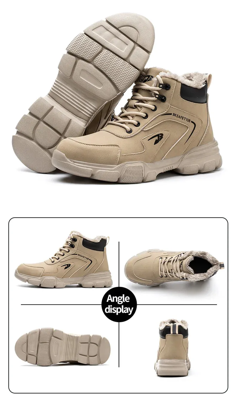 New Work Safety Boots Anti-smash Anti-puncture Steel Toe Work Boots With 90 Degree Heel