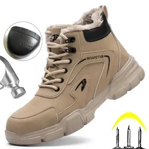 New Work Safety Boots Anti-smash Anti-puncture Steel Toe Gel Sole Work Boots