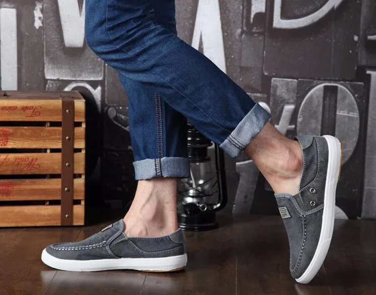 Slip On Waterproof Boots Slip On Wedges Slip On Work Casual Canvas Solid Color Slip-Ons For Men