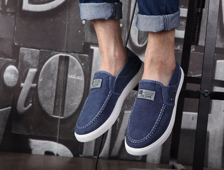 Casual Canvas Solid Color Slip-Ons For Men Reember Terrain Slip On